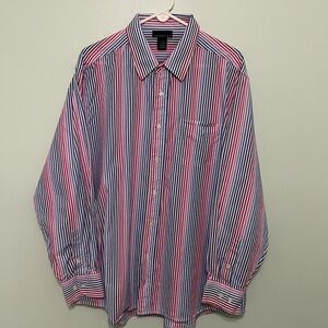 Mens attention brand stripped button down shirt with one pocket size XL